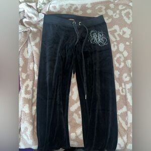 Vintage Juicy Couture Black Velour Pants